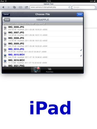 Safariuploadenableripad
